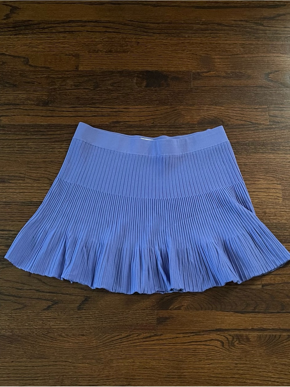 Vintage Elle Pleated Mini Skirt in Periwinkle Blue